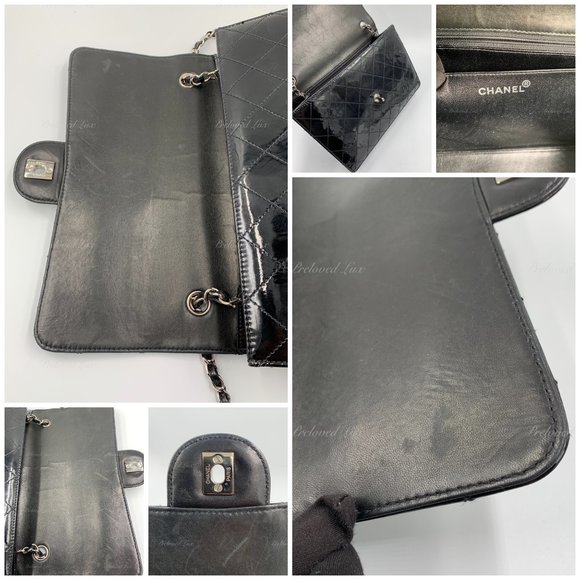 Authentic CHANEL Patent Black Jumbo Flap Crossbody - Picture 13 of 17